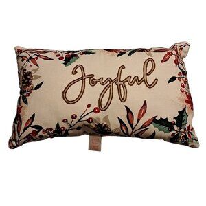 North Pole JOYFUL!  Cotton Throw Pillow Christmas Holidays Family Gifts